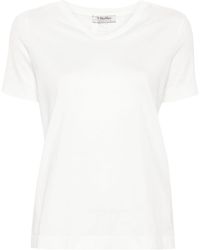 Max Mara - Katoenen T-shirt Met Geborduurd Logo - Lyst