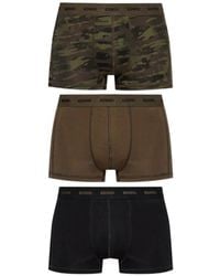 DIESEL - Logo-Waistband Camouflage-Print Boxer Briefs (Set Of Three) - Lyst
