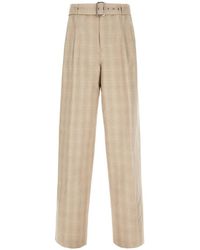 Iceberg - Belted Check-Pattern Trousers - Lyst