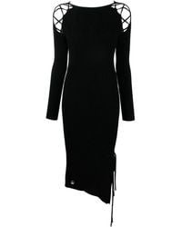 Philipp Plein - Lace-Detail Ribbed-Knit Dress - Lyst