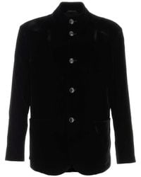 Giorgio Armani - Velvet Mandarin-Collar Blazer - Lyst