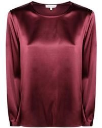 Antonelli - Satin-Finish Long-Sleeve Top - Lyst
