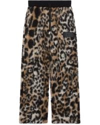 Gcds - Leopard-Print Drawstring Trousers - Lyst