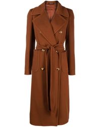 Tagliatore - Double-breasted Belted Coat - Lyst