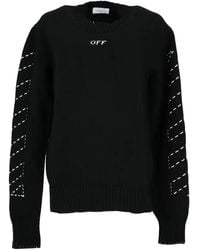 Off-White c/o Virgil Abloh - Logo-intarsia Wool Cardigan - Lyst