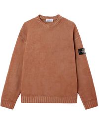 Stone Island - Logo-Patch Crew-Neck Sweater - Lyst