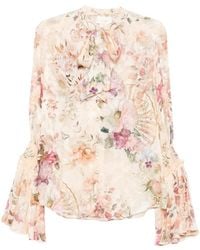 CAMILLA - Floral-Print Jacquard Blouse - Lyst