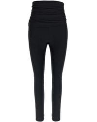 ANDAMANE - Shiny Draped Leggings - Lyst