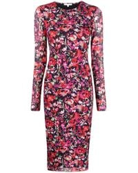 Patrizia Pepe - Floral-Print Tulle Midi Dress - Lyst
