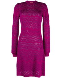 Missoni - Chevron Wool Blend Short Dress - Lyst
