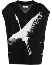 ROUGH - Pull En Maille Intarsia À Design Sans Manches - Lyst