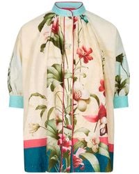 F.R.S For Restless Sleepers - Ploto Floral-Print Broderie-Anglaise Blouse - Lyst