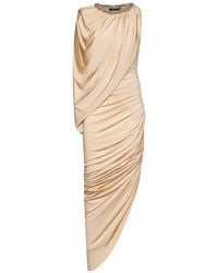 Amen - Bead-Embellished Draped Maxi Dress - Lyst