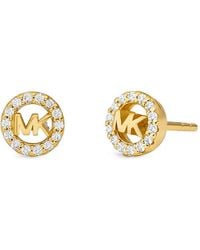 Michael Kors - Kristallverzierte Ohrringe Mit Mk-Logo - Lyst