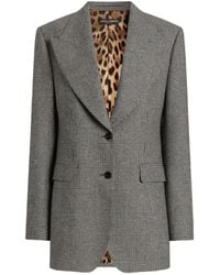 Dolce & Gabbana - Veste Boutonnée En Flanelle À Carreaux Glen - Lyst