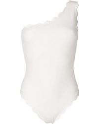 Marysia Swim One-shoulder Scalloped Trim Swimsuit - Wit