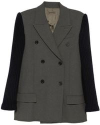 Jean Paul Gaultier - Double-Breasted Ribbed-Knit Sleeve Jacket - Lyst