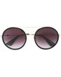 Gucci - Sonnenbrille Mit Rundem Gestell - Lyst