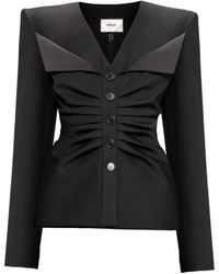 Nissa - Wool-Blend Ruched Blazer - Lyst