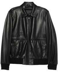 SERGIO MORETTI FIRENZE - Ribbed-Trim Leather Jacket - Lyst