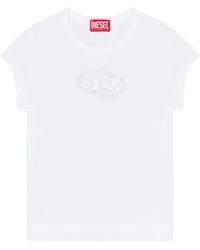 DIESEL - T-angie T-shirt With Peekaboo Logo White - Lyst