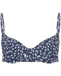 Polo Ralph Lauren - Floral-Print Smocked Bikini Top - Lyst