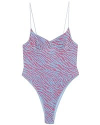 Oséree - Badpak Met Zebraprint En Beugel - Lyst