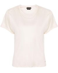 Tom Ford - T-Shirt aus Seide mit Logo-Schild - Lyst