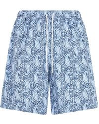 Fedeli - Paisley-Print Drawstring-Waist Swim Shorts - Lyst