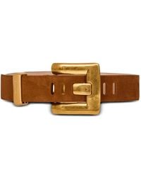 Balmain - Anthem Calf Suede Belt - Lyst