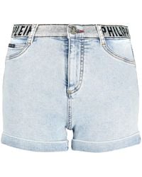 Philipp Plein - Logo-Embellished Denim Shorts - Lyst