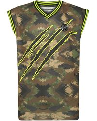 Philipp Plein - Logo-Print Camouflage Tank Top - Lyst