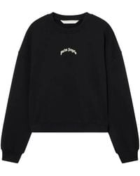 Palm Angels - Curved Logo Crop Sweatshirt - Lyst