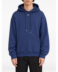 Off-White c/o Virgil Abloh - Logo-Detail Drawstring Hoodie - Lyst