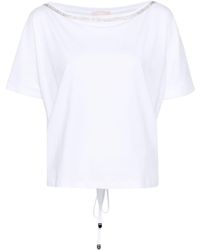 Liu Jo - Open-back Cotton T-shirt - Lyst