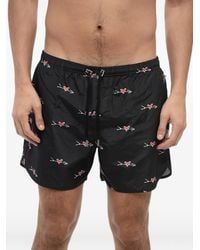 Neil Barrett - Cupid-Print Drawstring Swim Shorts - Lyst
