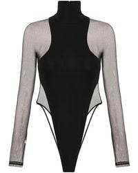 Elisabetta Franchi - Turtle-Neck Tulle Bodysuit - Lyst