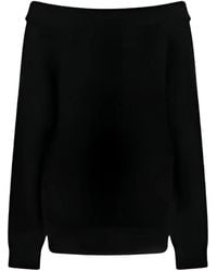 Valentino Garavani - Off-Shoulder Ribbed-Knit Sweater - Lyst