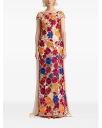Gemy Maalouf - Floral Cape Dress - Lyst