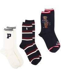 Polo Ralph Lauren - Polo Bear Striped Socks Set (Set Of Three) - Lyst