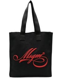 MSGM - Mittelgroße Tote Bag Mit Logo-Stickerei - Lyst