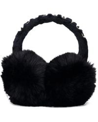 Goldbergh - Fluffy Faux-Fur Logo-Embroidered Earmuffs - Lyst