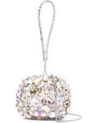 Self-Portrait - Crystal-Embellished Mini Clutch Bag - Lyst