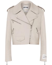 Moschino - Bikerjacke Aus Leder - Lyst