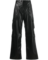 MSGM - Pantalon en cuir artificiel à poches cargo - Lyst