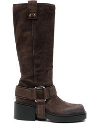 Vic Matié - Buckle-Strap Suede Boots - Lyst