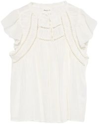 MAISON 123 - Dover Embroidered Ruffled Blouse - Lyst