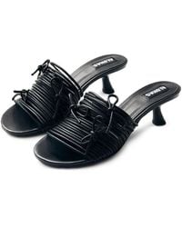 Alohas - Knotted Leather Heeled Sandals - Lyst