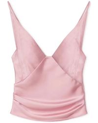 Nanushka - Rheia Draped V-Neck Sleeveless Top - Lyst