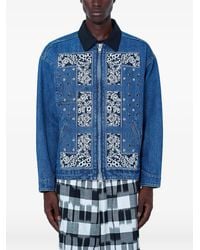NOMARHYTHM - Bandana.Embroidered Zip-Up Denim Jacket - Lyst